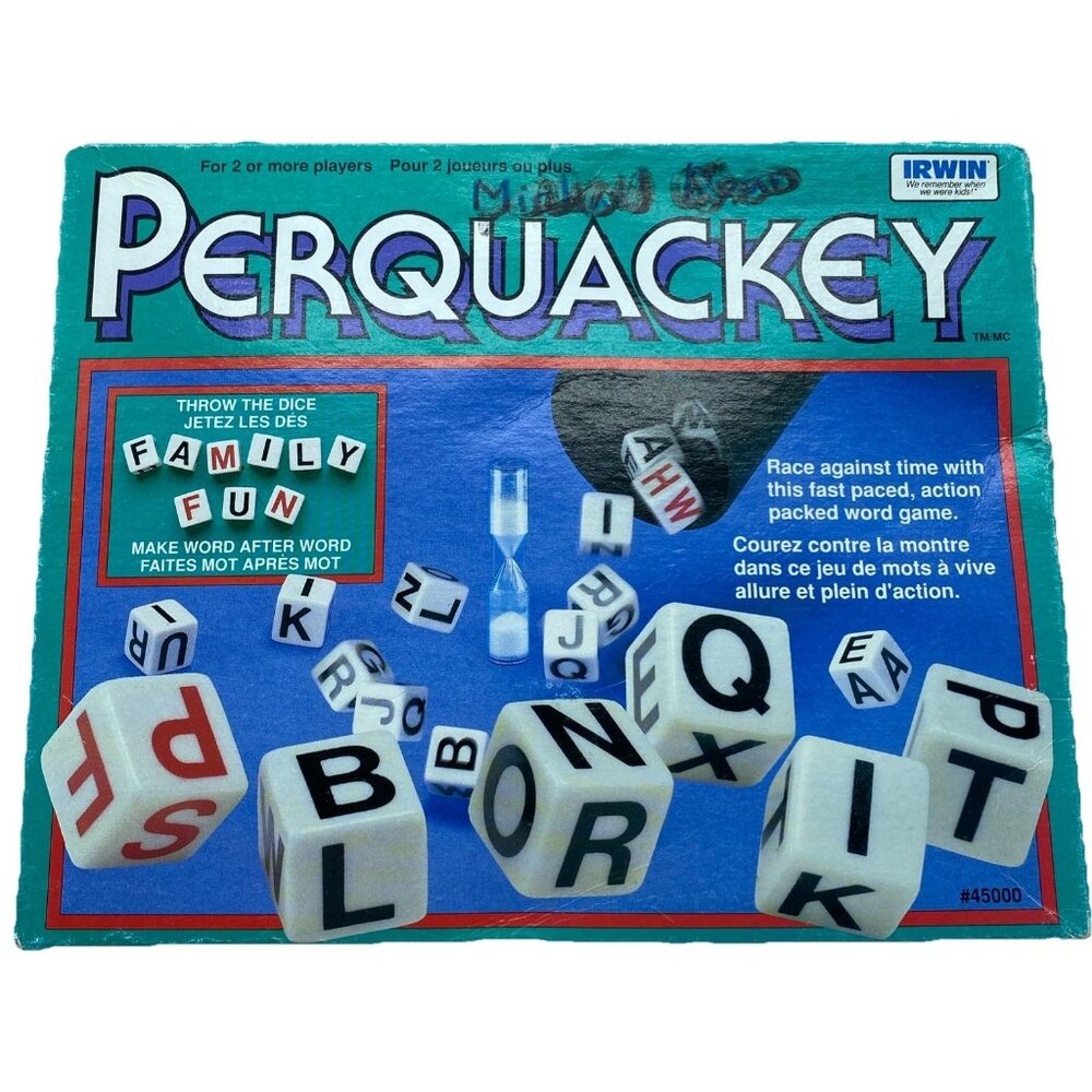 Perquackey Fast Paced Action Packed Word Game Irwin #45000 Vintage Complete 1956